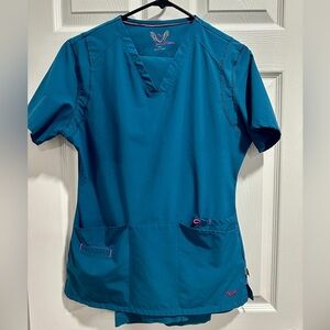 Smitten Caribbean Blue Scrub Set